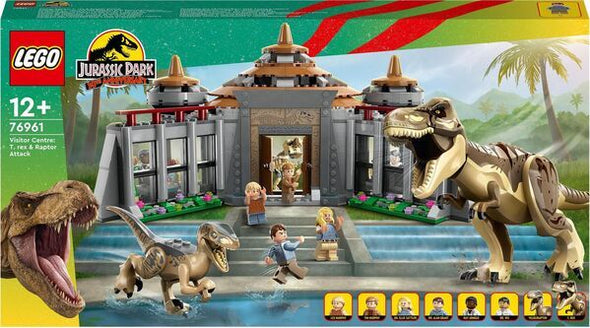 LEGO® Jurassic World™ 76961 Angriff des T. rex und des Raptors aufs Besucherzent