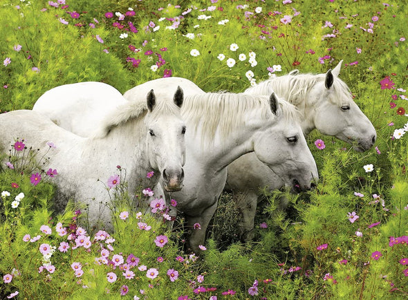 Kinderpuzzle - Pferde auf der Blumenwiese - 300 Teile