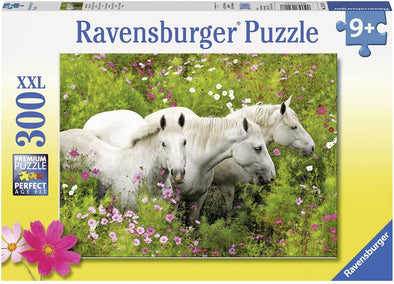 Kinderpuzzle - Pferde auf der Blumenwiese - 300 Teile
